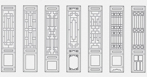 八宿常用中式仿古花窗图案隔断设计图